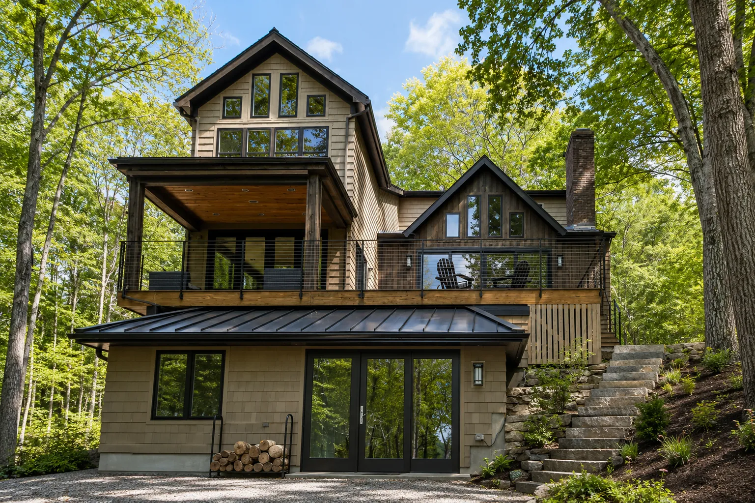 Completed rear exterior of a Tekee whole-home renovation.